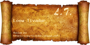 Loew Tivadar névjegykártya
